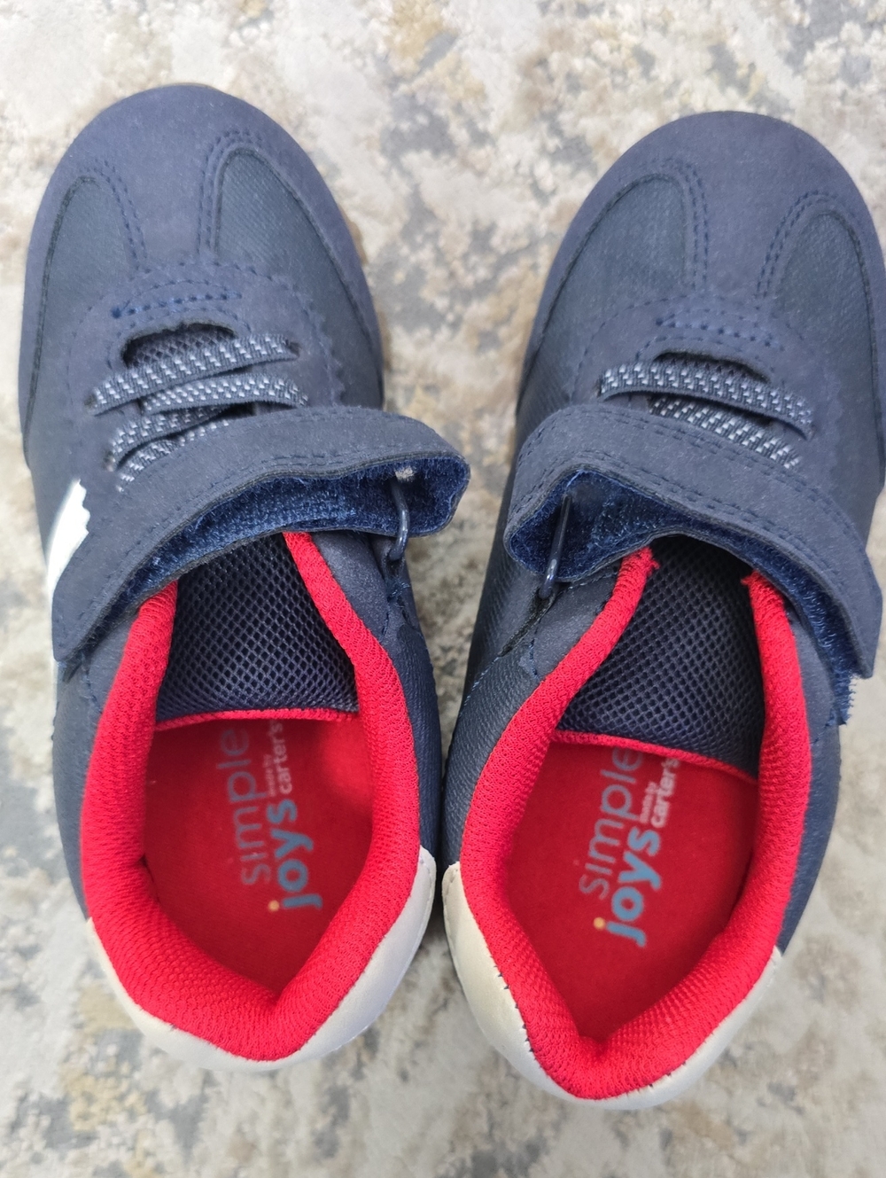 Carter's Simple Joys Navy & Red Kids Sneakers 11 Boys Toddler
